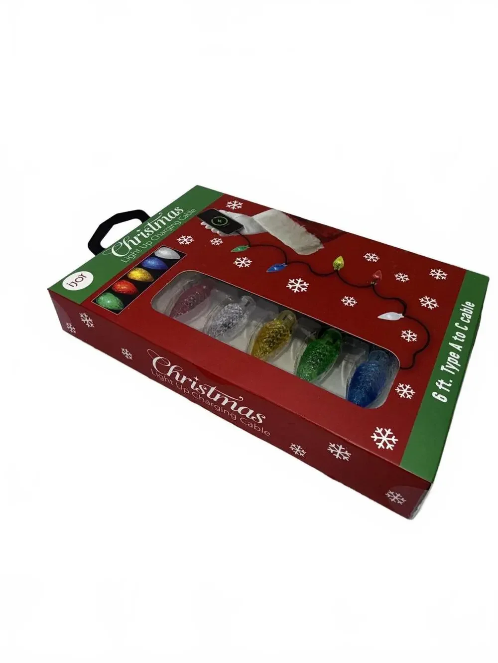 NEW! iJoy Christmas Light Up Charging Cable 6 ft Type A to C USB Cable